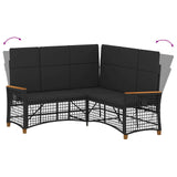 vidaXL Tuin verstelbare bank set Zwart 164 x 164 x 112 cm poly rattan