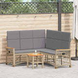 vidaXL Tuin verstelbare bank set Zwart 164 x 164 x 112 cm poly rattan