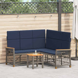 vidaXL Tuin verstelbare bank set Zwart 164 x 164 x 112 cm poly rattan