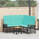 vidaXL Tuin verstelbare bank set Zwart 164 x 164 x 112 cm poly rattan