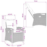 vidaXL Tuinstoel 2 pcs Zwart en Crème 56 x 60 x 112 cm