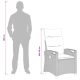 vidaXL Tuinstoel 2 pcs Zwart en Crème 56 x 60 x 112 cm