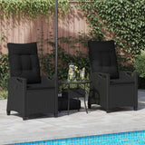 vidaXL Tuinstoel 2 pcs Zwart en Crème 56 x 60 x 112 cm