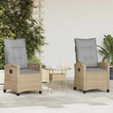 vidaXL Tuinstoel 2 pcs Zwart en Crème 56 x 60 x 112 cm