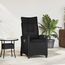 vidaXL Ligstoel voor Tuin Zwart 56 x 60 x 112 cm poly rattan