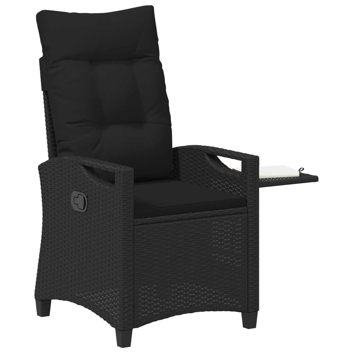 vidaXL Ligstoel voor Tuin Zwart 56 x 60 x 112 cm poly rattan