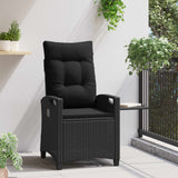 vidaXL Ligstoel voor Tuin Zwart 56 x 60 x 112 cm poly rattan