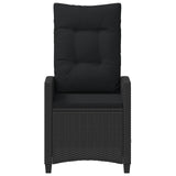 vidaXL Ligstoel voor Tuin Zwart 56 x 60 x 112 cm poly rattan
