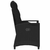 vidaXL Ligstoel voor Tuin Zwart 56 x 60 x 112 cm poly rattan