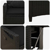 vidaXL Ligstoel voor Tuin Zwart 56 x 60 x 112 cm poly rattan