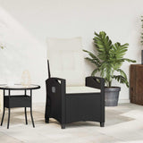 vidaXL Ligstoel voor Tuin Zwart 56 x 60 x 112 cm poly rattan