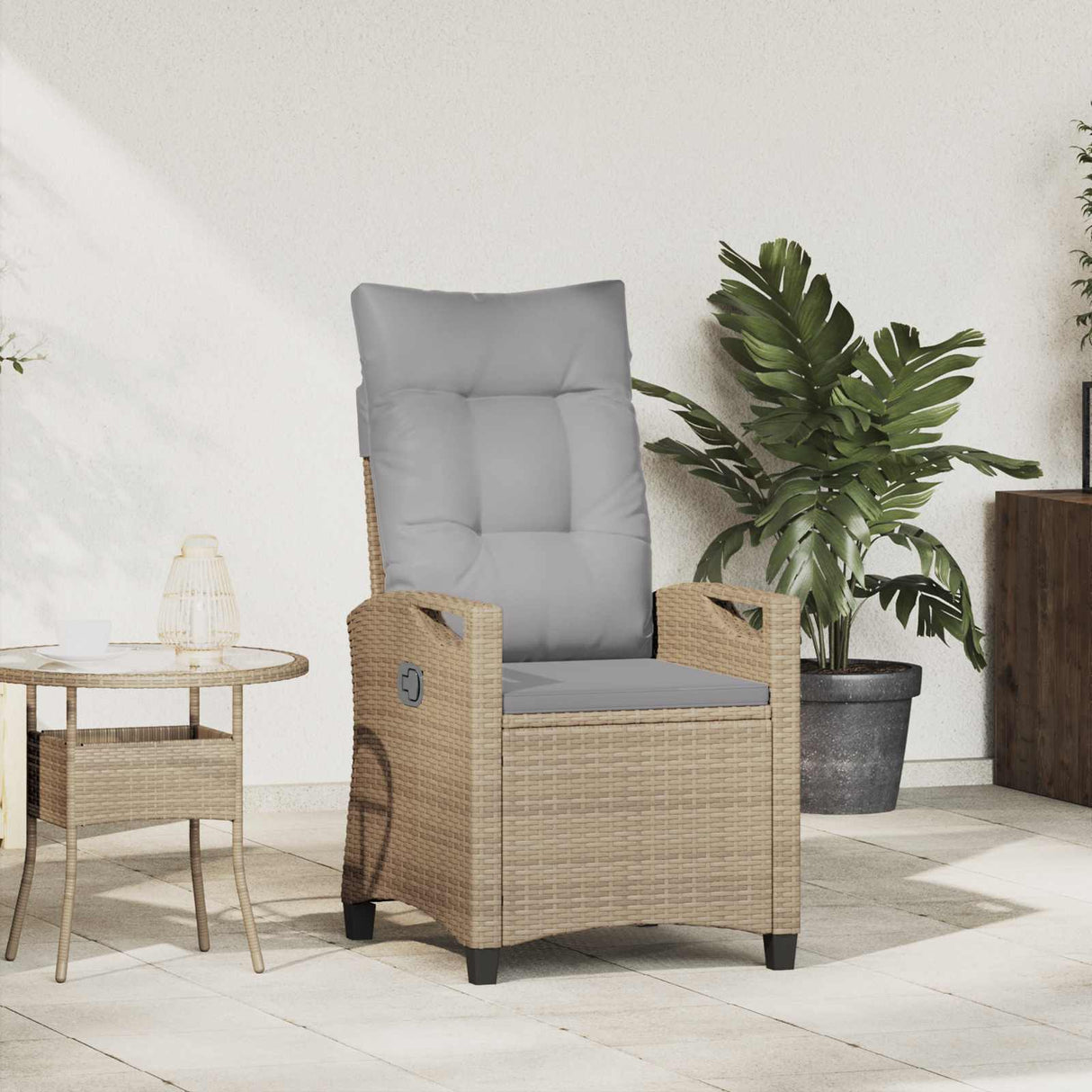 vidaXL Ligstoel voor Tuin Zwart 56 x 60 x 112 cm poly rattan