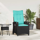 vidaXL Ligstoel voor Tuin Zwart 56 x 60 x 112 cm poly rattan
