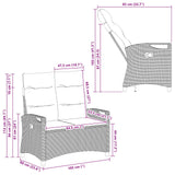 vidaXL Tuinbank met kussen Zwart 105 x 60 x 112 cm Staal en Polyester