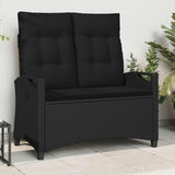 vidaXL Tuinbank met kussen Zwart 105 x 60 x 112 cm Staal en Polyester