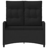 vidaXL Tuinbank met kussen Zwart 105 x 60 x 112 cm Staal en Polyester