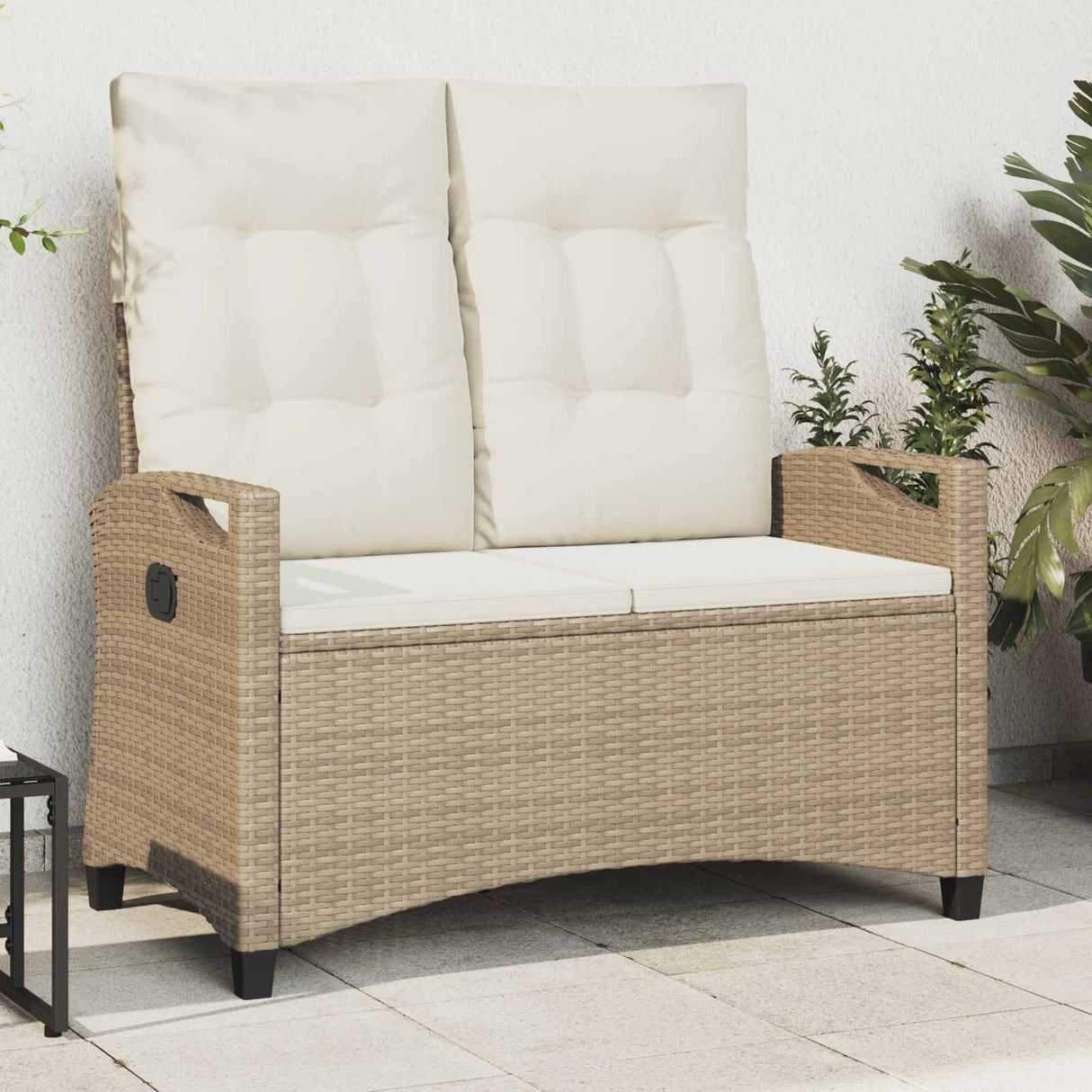 vidaXL Tuinbank met kussen Zwart 105 x 60 x 112 cm Staal en Polyester
