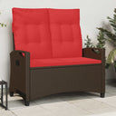 vidaXL Tuinbank met kussen Zwart 105 x 60 x 112 cm Staal en Polyester