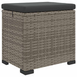 vidaXL Stool with Cushion 40x30x40 cm Poly Rattan Black
