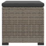vidaXL Stool with Cushion 40x30x40 cm Poly Rattan Black