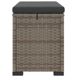 vidaXL Stool with Cushion 40x30x40 cm Poly Rattan Black