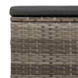 vidaXL Stool with Cushion 40x30x40 cm Poly Rattan Black