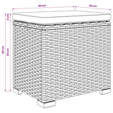 vidaXL Stool with Cushion 40x30x40 cm Poly Rattan Black