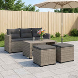 vidaXL Stool with Cushion 40x30x40 cm Poly Rattan Black