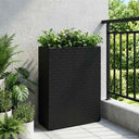 vidaXL Hoge Plantenbak Zwart 55 x 22 x 70 cm poly rattan