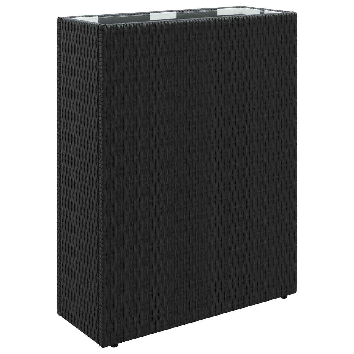 vidaXL Hoge Plantenbak Zwart 55 x 22 x 70 cm poly rattan