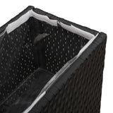 vidaXL Hoge Plantenbak Zwart 55 x 22 x 70 cm poly rattan