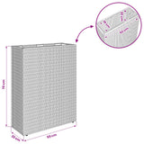 vidaXL Hoge Plantenbak Zwart 55 x 22 x 70 cm poly rattan