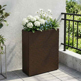 vidaXL Hoge Plantenbak Zwart 55 x 22 x 70 cm poly rattan