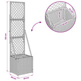 vidaXL Tuinplanter met Trellis Grijs 35 x 30 x 135 cm poly rattan