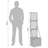 vidaXL Tuinplanter met Trellis Grijs 35 x 30 x 135 cm poly rattan