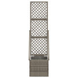 vidaXL Tuinplanter met Trellis Grijs 35 x 30 x 135 cm poly rattan