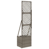 vidaXL Tuinplanter met Trellis Grijs 35 x 30 x 135 cm poly rattan