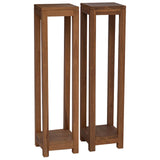 vidaXL Plantenstand 3 st Naturel 25 x 25 x 80 cm Massief Teakhout