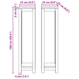 vidaXL Plantenstand 3 st Naturel 25 x 25 x 80 cm Massief Teakhout