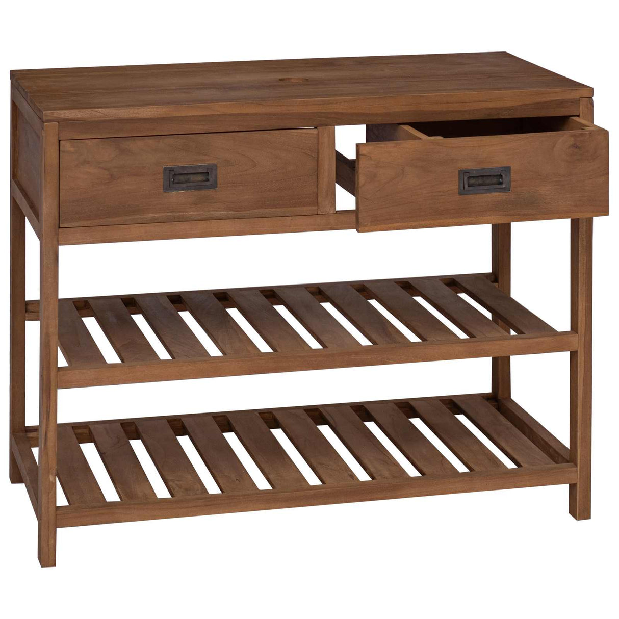 vidaXL Badkamerkast Naturel 60 x 45 x 75 cm Massief Teakhout