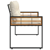vidaXL Houten Laagbank met kussen Effen Crème 114 x 55 x 77 cm