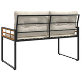 vidaXL Houten Laagbank met kussen Effen Crème 114 x 55 x 77 cm