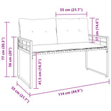 vidaXL Houten Laagbank met kussen Effen Crème 114 x 55 x 77 cm