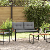 vidaXL Houten Laagbank met kussen Effen Crème 114 x 55 x 77 cm