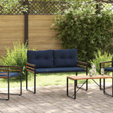 vidaXL Houten Laagbank met kussen Effen Crème 114 x 55 x 77 cm