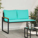 vidaXL Bank met kussen Zwart en Crème Wit 115 x 65 x 72 cm Rattan