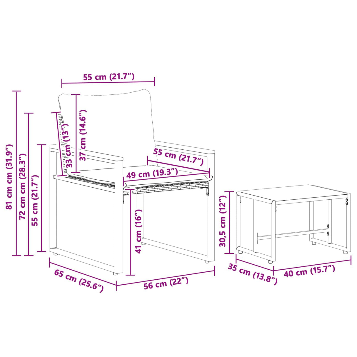 vidaXL Meubelsets met kussen 3 pcs Zwart en Crème Wit Rattan