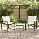 vidaXL Meubelsets met kussen 3 pcs Zwart en Crème Wit Rattan
