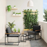 vidaXL Meubelsets met kussen 3 pcs Zwart en Crème Wit Rattan