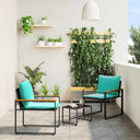 vidaXL Meubelsets met kussen 3 pcs Zwart en Crème Wit Rattan